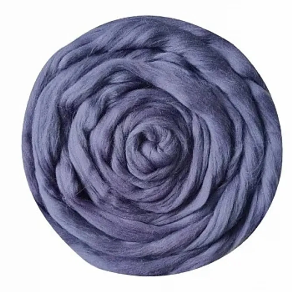 Шерсть для валяния "ТРО", гребенная лента, полутонкая шерсть, 100г, баклажан