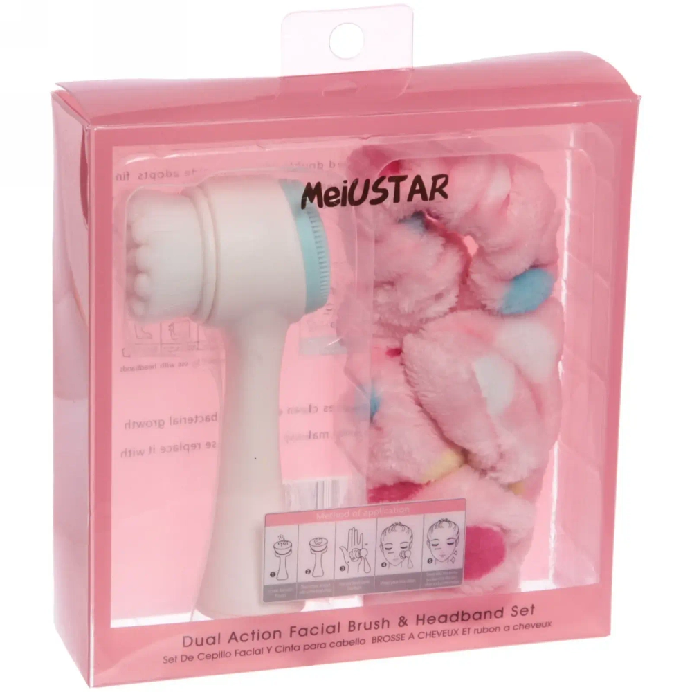 Набор подарочный Повязка на голову и щетка для умывания «Для Тебя», микс 4 цвета, 16*16,5*4,5см