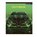 Тетрадь 36 л., А5, клетка, Alingar "Super car", скрепка, офсет, мелованный картон (стандарт), 5 дизайнов в пленке т/у