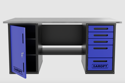 Верстак двухтумбовый дверь/5 ящиков, синий 1800*700 Garopt, GT1800DY5.blue