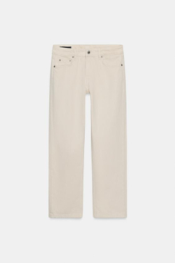 ZARA ДЖИНСЫ ZW COLLECTION CIGARRETE СО СРЕДНЕЙ ПОСАДКОЙ, ЭКРЮ