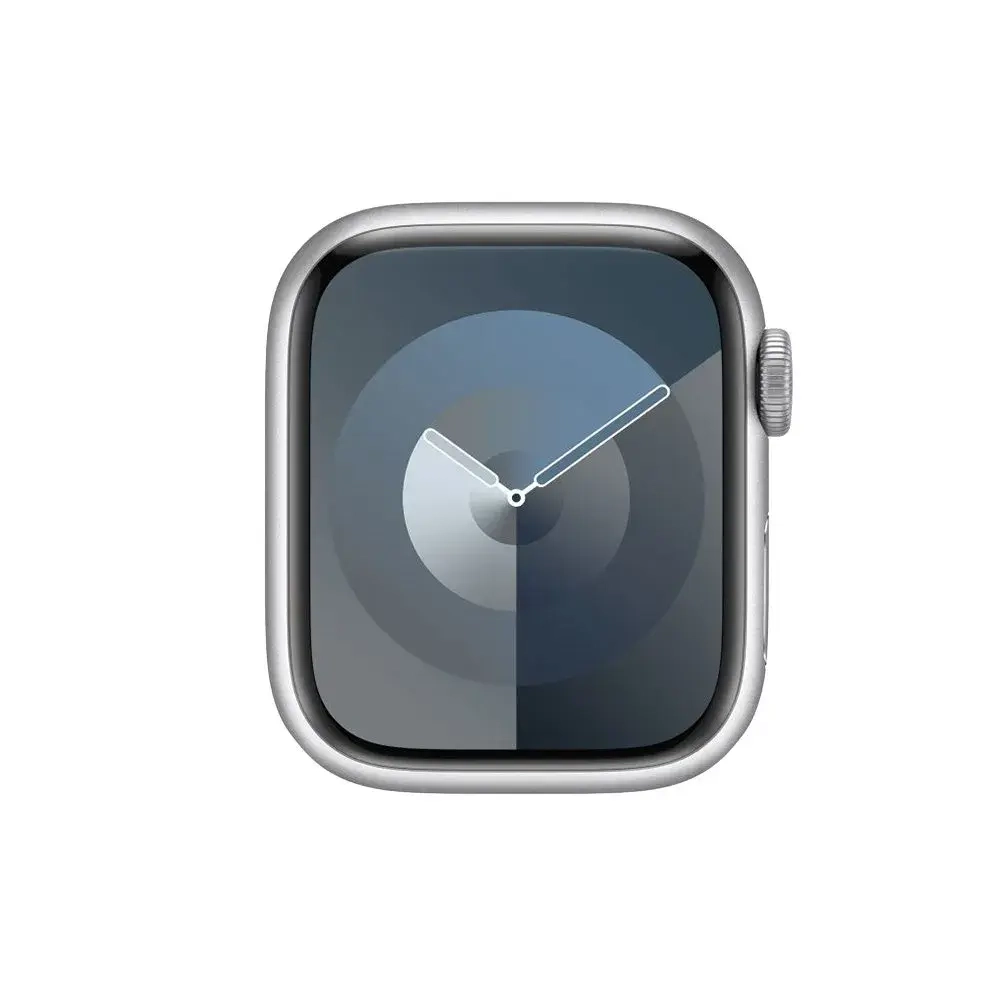 Apple Watch Series 9 41mm (GPS) Silver Aluminum Case with Storm Blue Sport Band (S/M) (MR903)