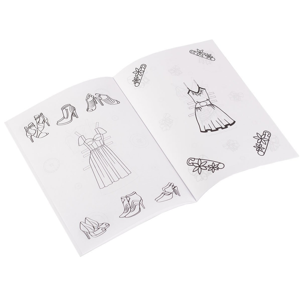 Раскраска-вырезалка А5, Alingar, "Модницы", 6л., мелов. обложка