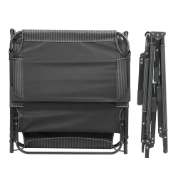 Шезлонг складной с подголовником (670х1930мм, черный) ISMA ISMA-FG-HY-8009BL