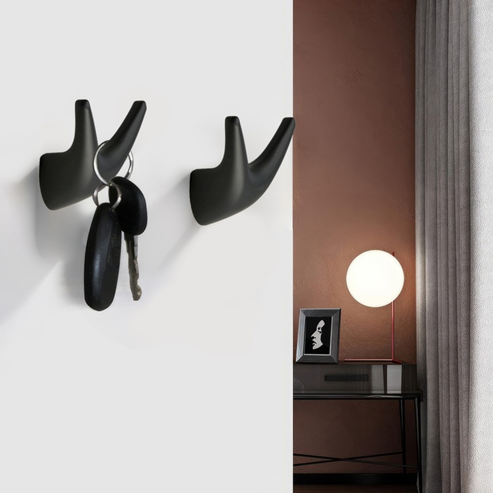 Крючок мебельный CAPPIO GOAT, двухрожковый, цвет черный