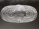 Салатник , конфетница лодочка хрустальная СССР , алмазная грань, 1960-1980 гг