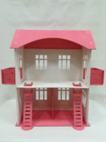 Домик для кукол 2-х этажный ДЕРЕВЯННЫЙ окрашенный Арт. ДО-0004