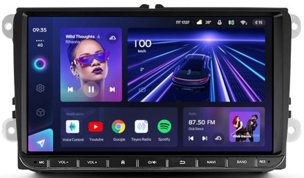 Магнитола для Volkswagen T5, T6, Tiguan, Passat, Polo, Jetta, Amarok, Golf и др., Skoda Octavia, Fabia, Rapid - Teyes CC3L-VW на Android 10, 8-ядер, CarPlay, 4G SIM-слот, 4/32 ГБ