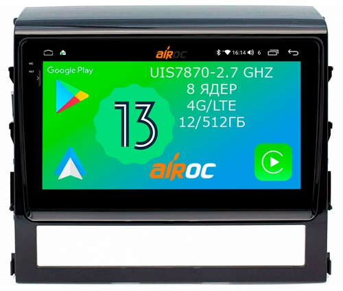 Магнитола для Toyota Land Cruiser 200 2015-2021 (без JBL) - Airoc 2K AU-1113 Android 13, Быстрейшая, SIM-слот