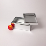 Коробка крышка-дно 30x10x20, серебро, картон глянцевый