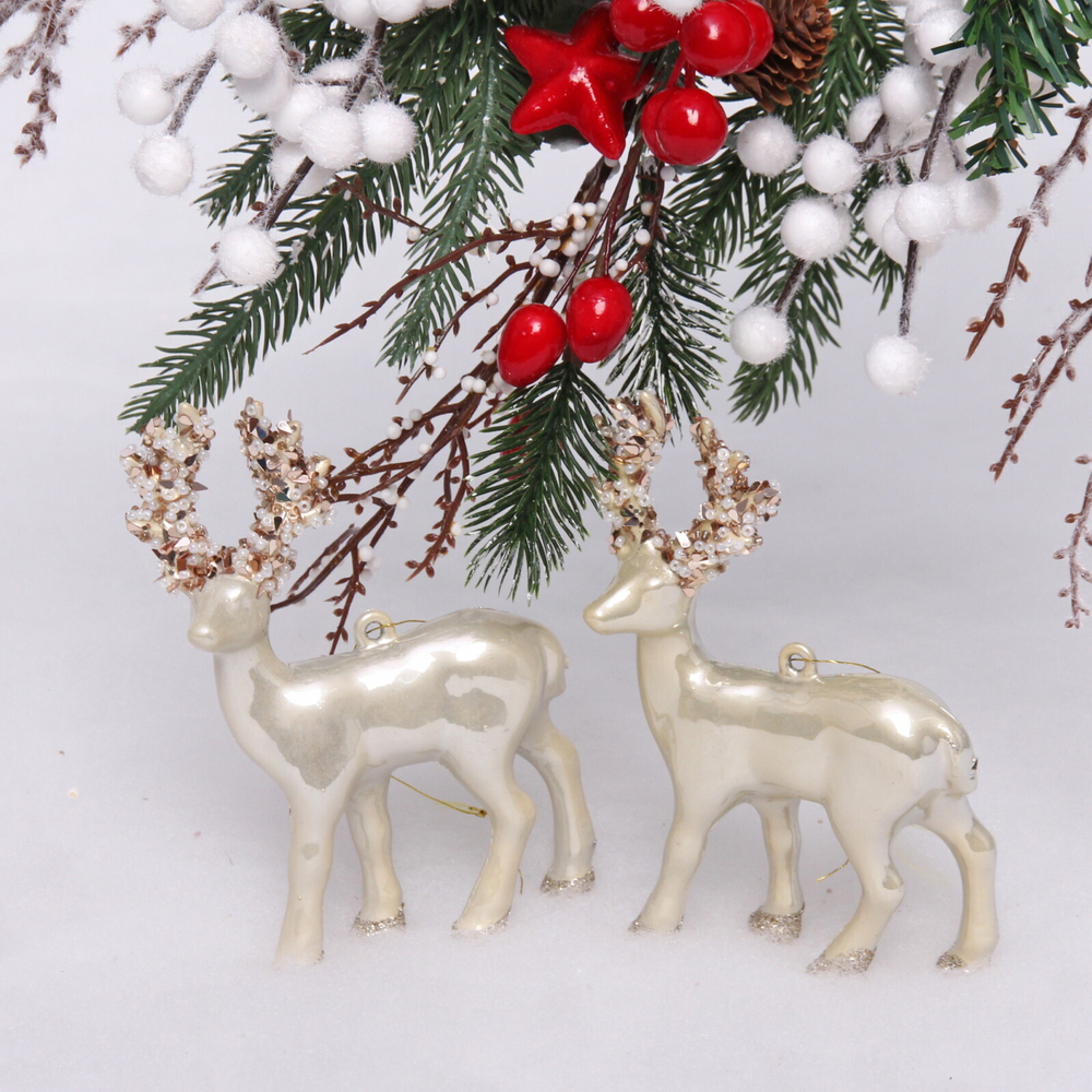 Набор украшений SHINE «Magic deer» 12,5х10,5 см (2 шт.), light champagne