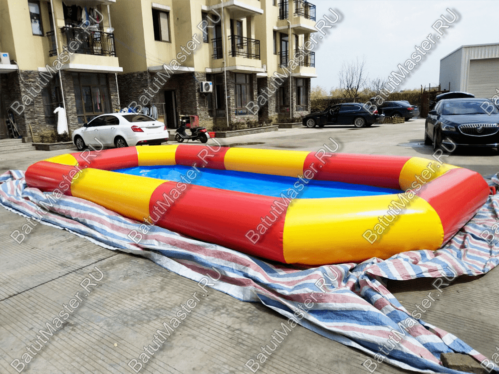Прямоугольный надувной бассейн "Полосатик" 6*3*0.5 м