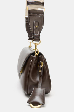 ZARA ПРЯМОУГОЛЬНАЯ СУМКА ЧЕРЕЗ ПЛЕЧО, ШОКОЛАДНЫЙ