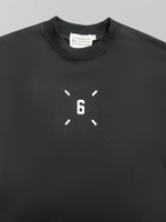 Футболка 6109 удлиненная однотонная с принтом с двух сторон