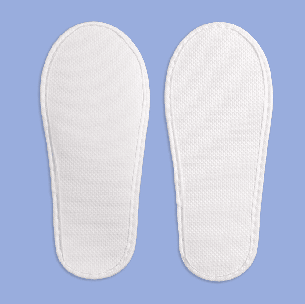 Тапки спанбонд бизнес, закрытый мыс (100 пар), одноразовые, белые, 3 мм подошва