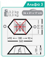 ПАЛАТКА ДЛЯ ПУТЕШЕСТВИЙ NORMAL АЛЬФА 3