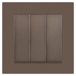 Выключатель Intro Accent 6-106-08 тройной, 10А-250В, IP20, СУ, AL/CU, бронза