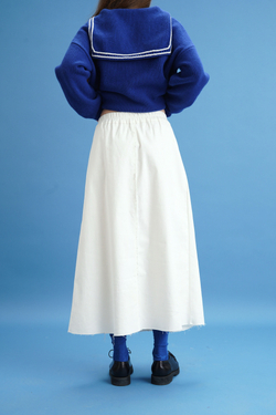 Юбка-трапеция из джинсы Айвори