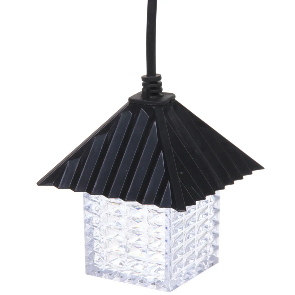 Гирлянда для улицы «Домики» 5 м 10 ламп LED (8,5*10 см) черн..пров, 1 реж.,IP-55 (220 V), Белый