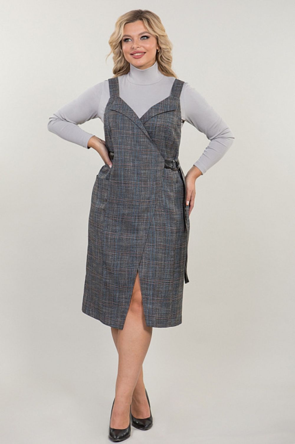 Сарафан 1286 цветная клетка Novita (Акция)