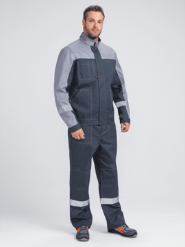 Костюм "Бриготек-1" брюки (т.серый/св.серый)