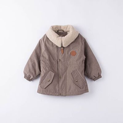 Parka with faux fur collar - Mocha