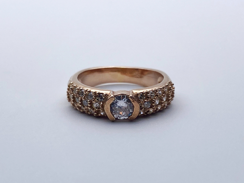 Кольцо из серебра/Позолота/С камнями