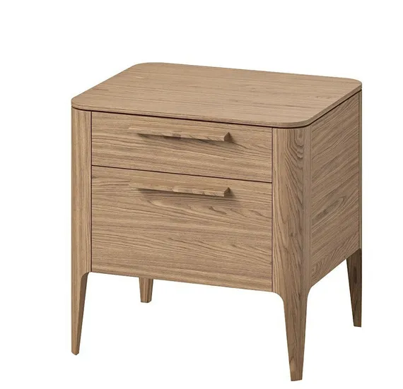 Тумба прикроватная Type 2 ящика ширина 50 см, массив дуба (натуральный дуб)