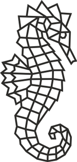 Деревянный декор настенный, панно, сборная модель EWA Design Морской Конек