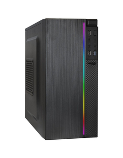 Exegate EX287882RUS Корпус Minitower ExeGate mEVO-9302-RGB (mATX, без БП, 2*USB+1*USB3.0, HD аудио, черный/RGB)