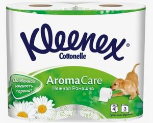 ТУАЛЕТНАЯ БУМАГА KLEENEX AROMA CARE НЕЖНАЯ РОМАШКА 4ШТ)