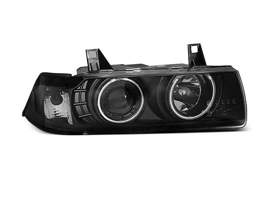 Передние фары Bmw 3 E36 angel eyes ccfl black