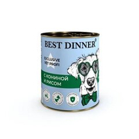 Best Dinner Vet Profi Hypoallergenic Exclusive консервы для собак "Конина/рис", 0,34 кг