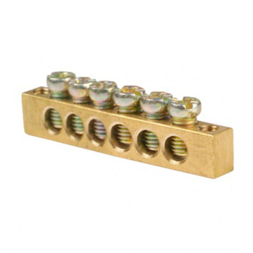 Шина нулевая "N" открытая 6/2 сечение 8х12 мм TEXENERGO (10 шт.)