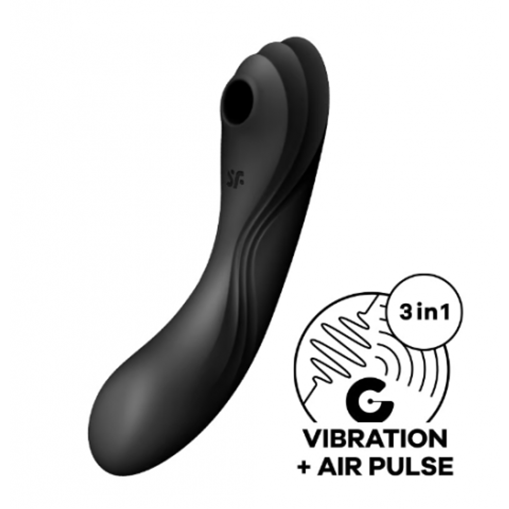 Вакуумный стимулятор с вибрацией Satisfyer Curvy Trinity 4 черный