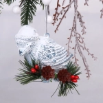 Ёлочная игрушка «Волшебная птица» 7*5*12 см , голубой