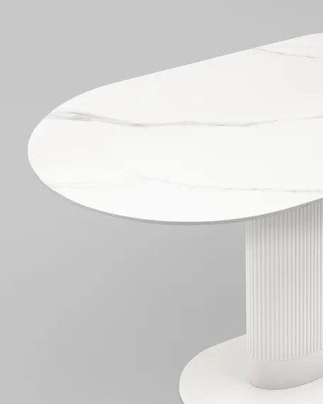 Стол обеденный Must 130х80 см, белая керамика