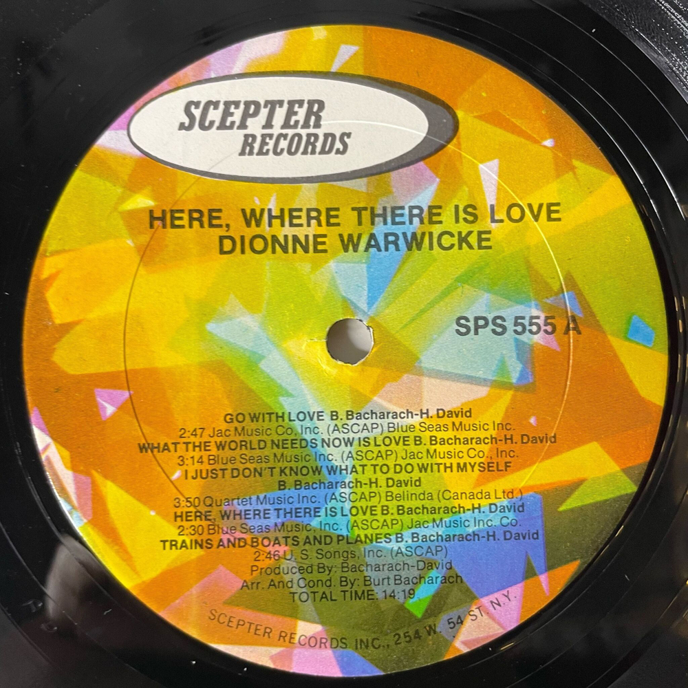 Винтажная виниловая пластинка LP Dionne Warwick, Here, Where There Is Love (USA 1972)