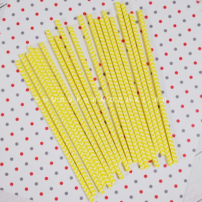 Трубочки бумажные "жёлтый зигзаг"