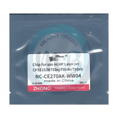 Чип для картриджа CE270A HP Color CP5525 (13,5K) black UNItech (Zhono)