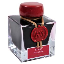 Чернила во флаконе Herbin Prestige 1670 50 мл Rouge Hematite красные с золотыми блестками (15026JT) 1