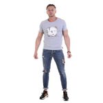 Мужская футболка с круглым вырезом серая с принтом Sesmik O007