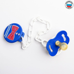 2866365 Соска-пустышка латексная классическая с держателем «Маленький джентльмен», от 0 мес.