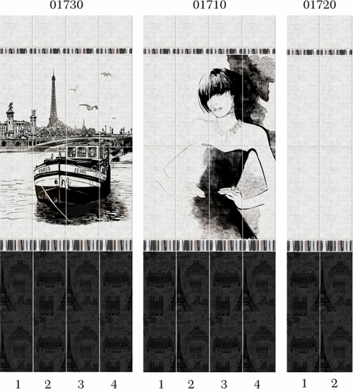 Панель ПВХ фотопечать 3D Panda Париж 2700х250 мм