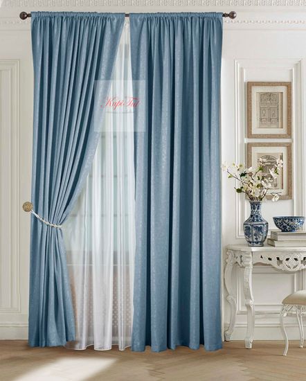 Комплект штор Луи (Indigo). Шторы из стриженного бархата