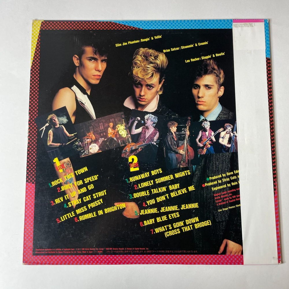 Винтажная виниловая пластинка LP Stray Cats Built For Speed (Japan 1982) (Obi) Rumble In Brighton