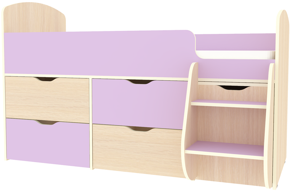 Кровать-чердак КарИВи Малыш 7  Дуб Молочный Ирис
