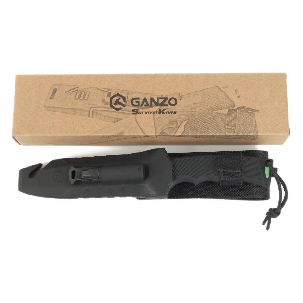 Нож туристический Ganzo G8012V2-BK с паракордом