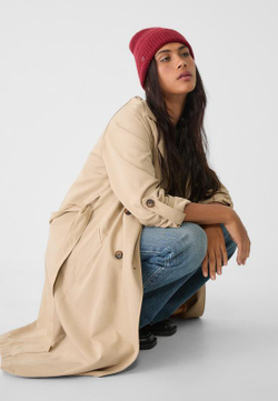 STRADIVARIUS ШАПКА С КОНТРАСТНОЙ ДЕТАЛЬЮ, БОРДО