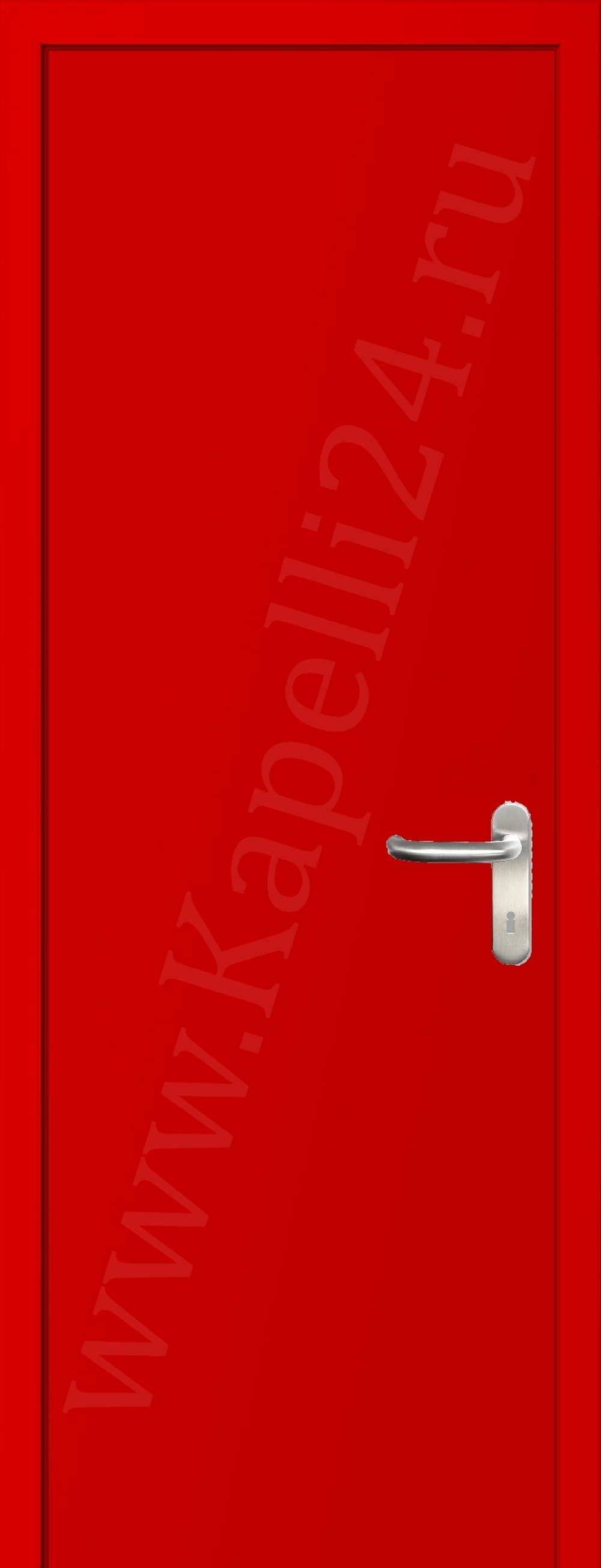 Дверь влагостойкая пластиковая KAPELLI multicolor ДГ RAL 3024 Люминесцентный красный + коробка